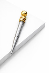 Vintage Spike Dagger Letter Opener Brass Handle Steel Blade Antique Finish Desk
