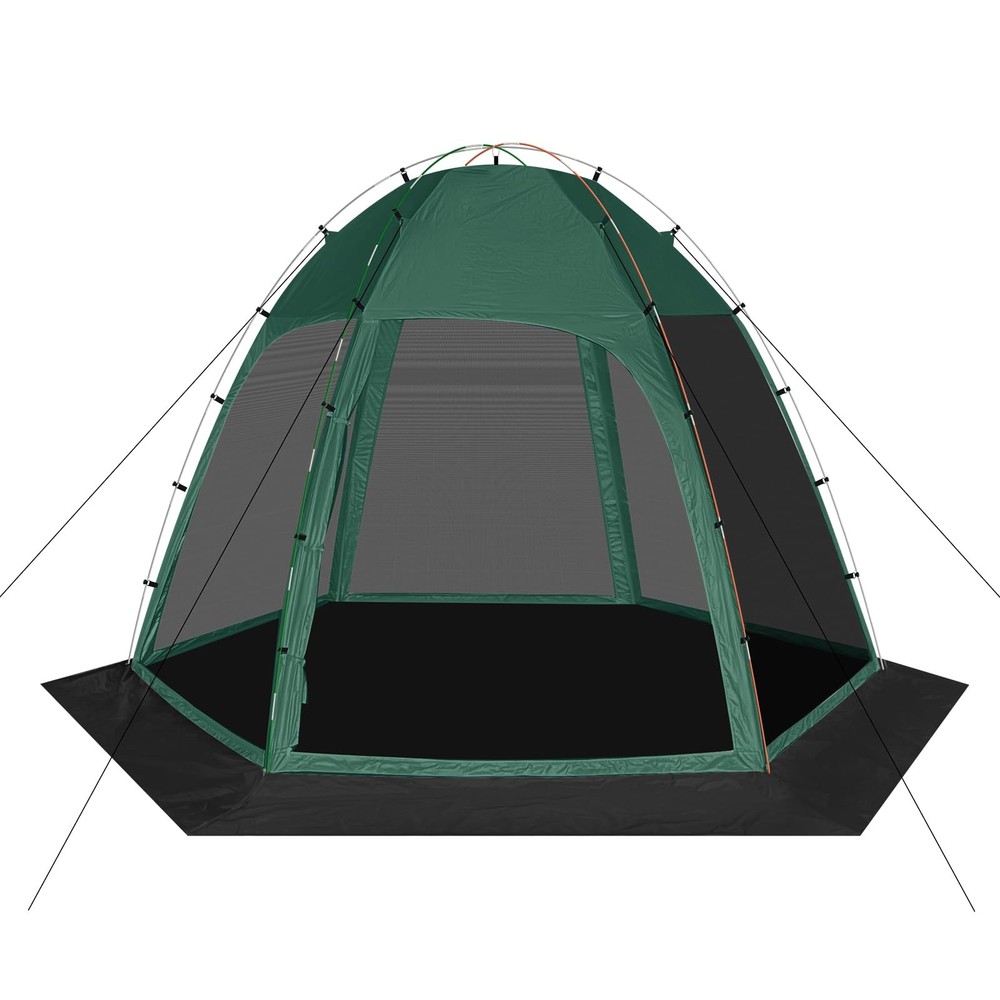 Screen Tent with Removable Floor, 10’x10′ Six-Sided Gazebos with Mosquito Net…
