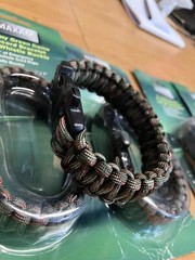 9 Maxam 9″ Paraccord Bracelets with Whistle and 12.5′ emergency Parachute Cord