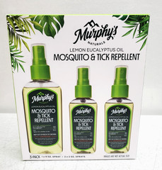 3 PACK Murphy’s Mosquito & Tick Repellent Sprays Naturals Lemon Eucalyptus Oil