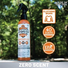 Ranger Ready Repellents 40 hours Spray for Clothes/Outdoor Gear Zero Scent 8oz
