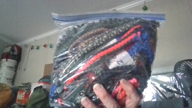 paracord bracelet, belts, cat, and small dog collars made upon request.