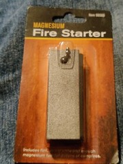 3 IN MAGNESIUM BLOCK FLINT FIRE STARTER W/ METAL BLADE WILDERNESS SURVIVAL NEW