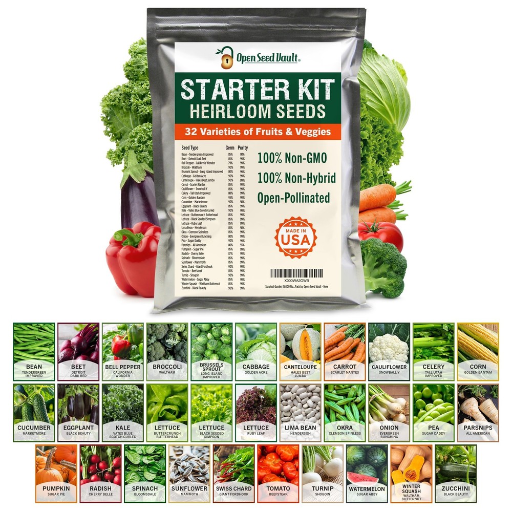 15,000 Heirloom Seeds Non GMO Vegetable and Fruit Seeds for Planting Outdoor …