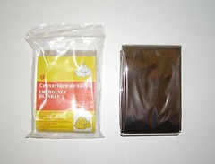 Emergency Insulation Blanket + Serrated Back Edge Fixed Blade Survival Knife NEW