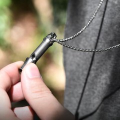 Titanium Emergency Whistle EDC Safety Whistles Necklace Survival Whistles 120DB