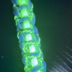 Blue & Green Braided Nylon Paracord Bracelet Plastic Side-Release Buckle