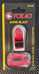 Fox40 Sonik Blast CMG + Lanyard Pealess Whistle 120dB Red #9203-3708