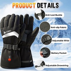 COZII Heated Gloves,7.4V Heated Gloves Men Women, Hand Warmers Rechargeable