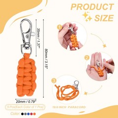 Paracord Zipper Pull, Polyester Zipper Pulls Replacement 5 Pcs & Colorful
