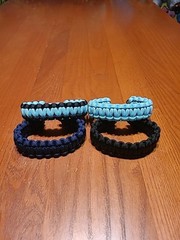 7″ Paracord Bracelet With Copper Wire Core – 4 Pack – GITD, Black, & Navy