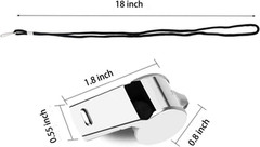 Stainless Steel Coach Referee Whistle with Lanyard Loud 120db Sports Training