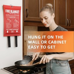 Fire Blanket 2-Pack 40″x40″ for Home, Kitchen, RV, Grill, Fireplace