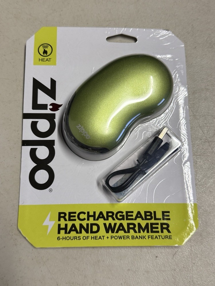 Zippo Rechargeable Hand Warmer Green 6 hours of Heat & Power Bank