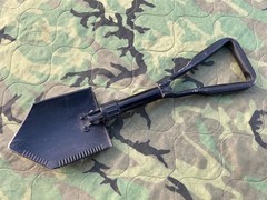 2007 Army Military Surplus Entrenching E Tool Shovel & Multicam Pouch Carrier GI