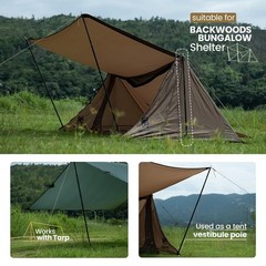 ONETIGRIS Upgraded Tent Poles – Set of 2 Adjustable Telescoping Tarp Poles,…