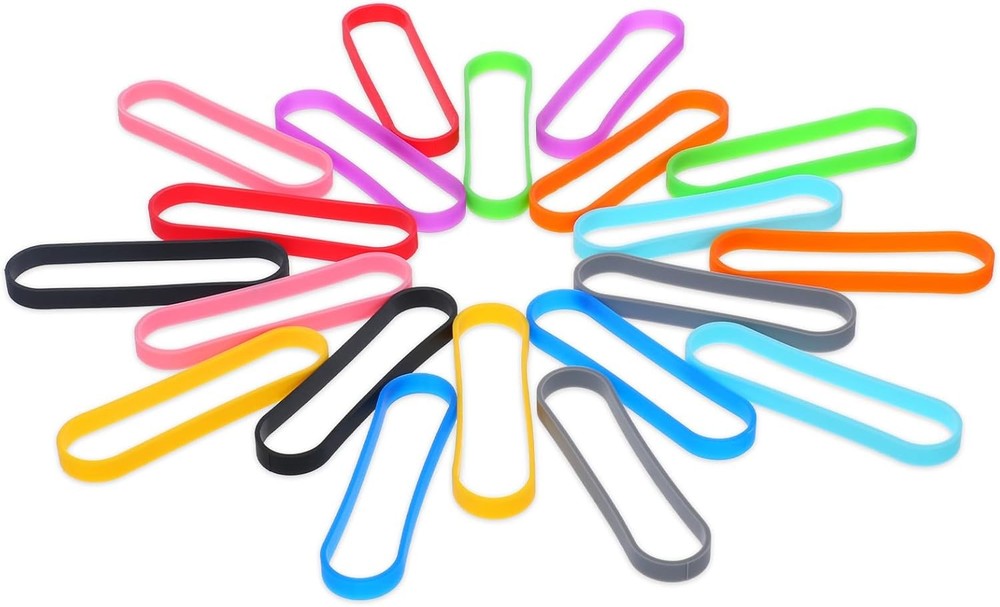30 Pcs Colored Rubber Bands 3 Inches Silicone Colorful