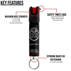 2 Police Magnum pepper spray .75oz keyring personal safety defense protection