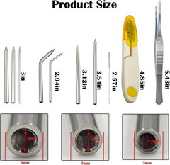 12Pcs Paracord Stitching Set Stainless Steel Lacing Needles FID Knotter Tools