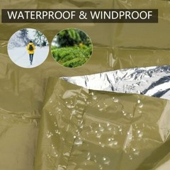 1/2/4pcs Emergency Survival Rain Poncho Reusable Mylar Thermal Blanket Poncho