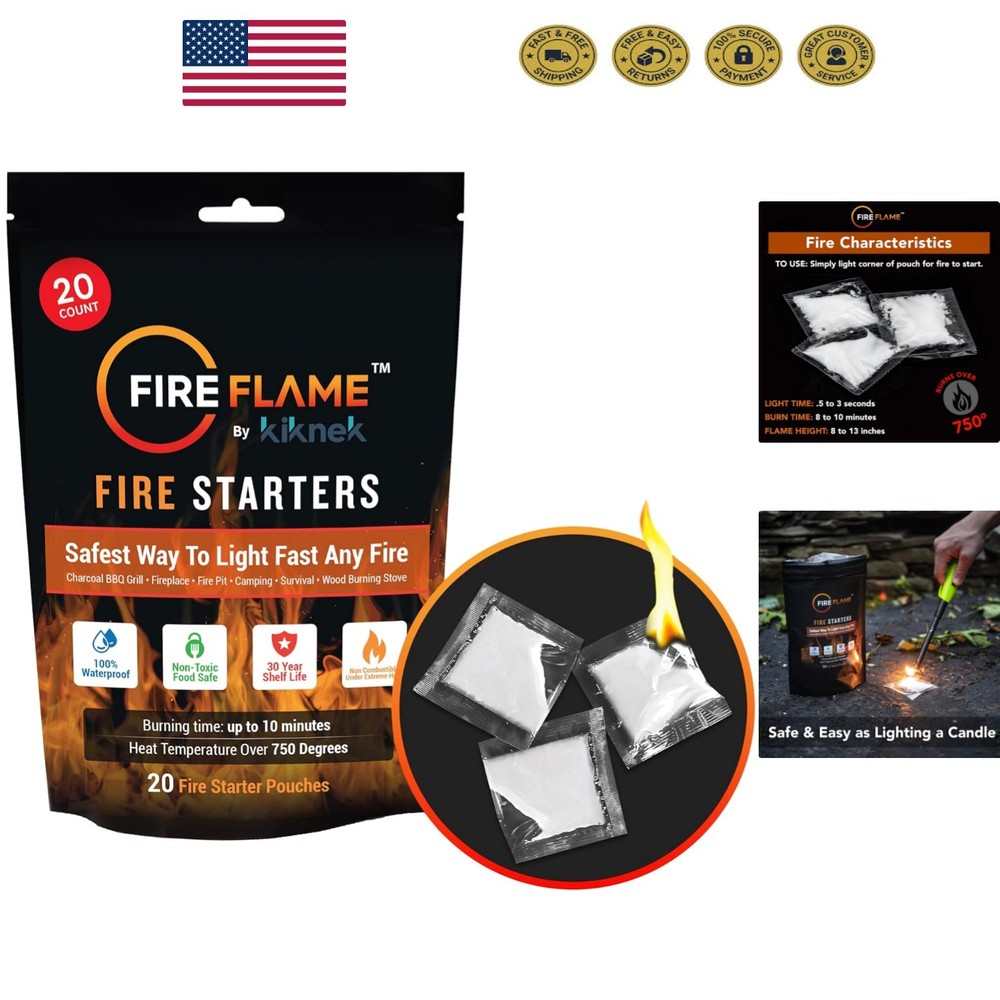 Effortless Fire Starting with FireFlame – Waterproof & Long-Lasting 20 Pack