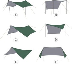 Unigear Hexagon Hammock Rain Fly,15x14FT/12x10FT 15 x 14 ft, Green