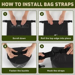 15L Bear Bags for Food Backpacking, Waterproof Bear Bag Hanging Kit, Black