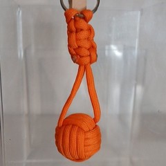 Generic Orange 4″ Paracord Monkey Fist Keychain Lanyard with Key Ring (B3)