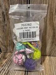 Pack of 6 Paracord Knot Ball Keychains Multicolor