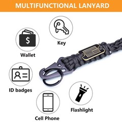 Heavy Duty Paracord Lanyard Keychain with USA Flag,Braided Tactical Lanyards …