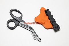 Black Trauma Shears and Orange Kydex Sheath Holster EMT TCCC Medic Gear EDC