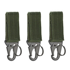 3Pcs Tactical Carabiner Outdoor EDC Keychain Nylon Webbing Keys Holder Camping B
