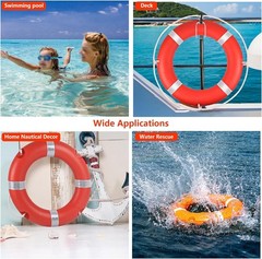 Life Ring Buoy Boat Safety Throw Ring with Water Floating Lifesaving Rope 98….