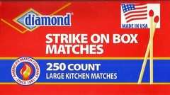 Large STRiKE on BOX 250 Wood Kitchen Matches RED TiP for grill fireplace DIAMOND