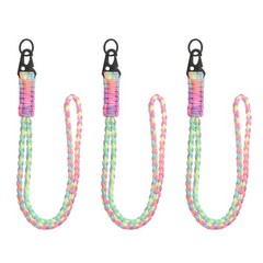 Paracord Lanyard, 550 Heavy Duty Keychain Lanyard (3 Pack, Light Colorful)