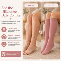 Compression Socks for Men and Women 15-20 mmHg Graduated Support Athletic Travel