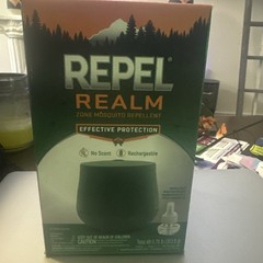 Repel Realm Zone Mosquito Repellent Device + 40 hR Refill + Charging Cable