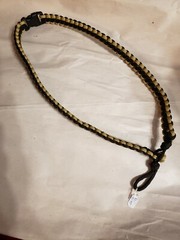 NEW- Neck Lanyard w/break-away clip- Handmade- Paracord 550- Black/Mustard – 26″