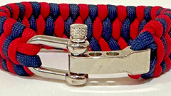 America 250 Adjustable Paracord Emergency Survival Bracelet w/USA Flag Tag
