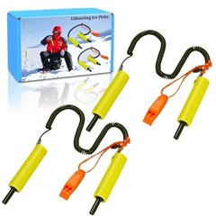 Retractable Ice Safety Picks – 11.5FT Extra Long Lanyard – Safety Pack of 2