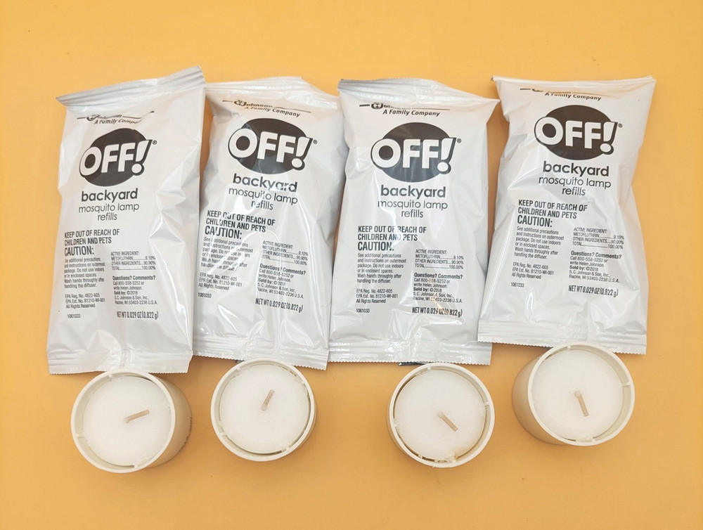OFF! Backyard Mosquito Lamp Refills 4-Candles and 4-Diffusers New Sealed Package