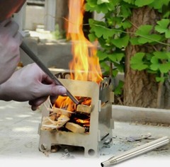 2pcs Portable Emergency Fire Starter Stainless Steel Blow Fire Tube Fire Tools