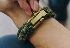 US Flag Bracelet Seven Core Rope Nameplate Zinc Alloy U-shaped Buckle Adjusting