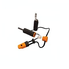 Gear Fire Starter Ferro Rod Survival Tool with an Emergency Whistle and Metal