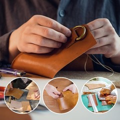 15pc Leather Sewing Needle Set, Hand Sewing Needle with Large Eye Steel Curved Tapestry Needle…
