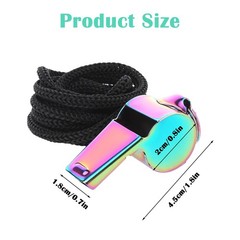 2 Piece Stainless Steel Whistle, Colorful Referee Whistle, Metal Whistle with…