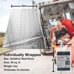 Emergency Blankets 12 Pack Mylar Thermal Survival Space Blankets