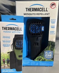 Thermacell Portable Mosquito Repeller, Plus Holster W/Clip, Black NEW In Box!