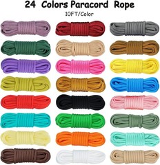 Paracord 550 Combo kit 24 Colors 10ft Paracord Rope W/ Instruction Multifunction