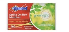 DIAMOND STRIKE ON BOX LARGE WOODEN KITCHEN MATCHES GREENLIGHT 3-6-9-12 PACK BULK